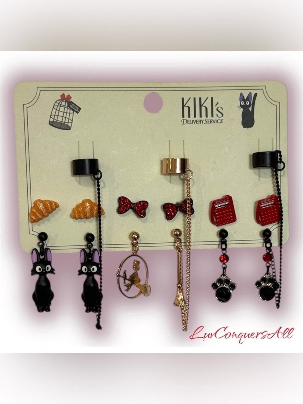 Studio Ghibli Kiki's Delivery Service Icons Stud & Cuff Earring Set
